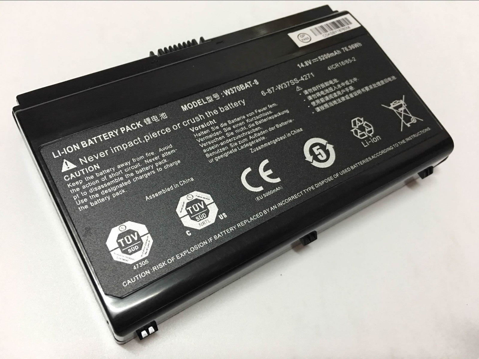 W370BAT-8 Clevo W350et W350etq W370et Sager Np6350 Np6370 kompatybilny bateria