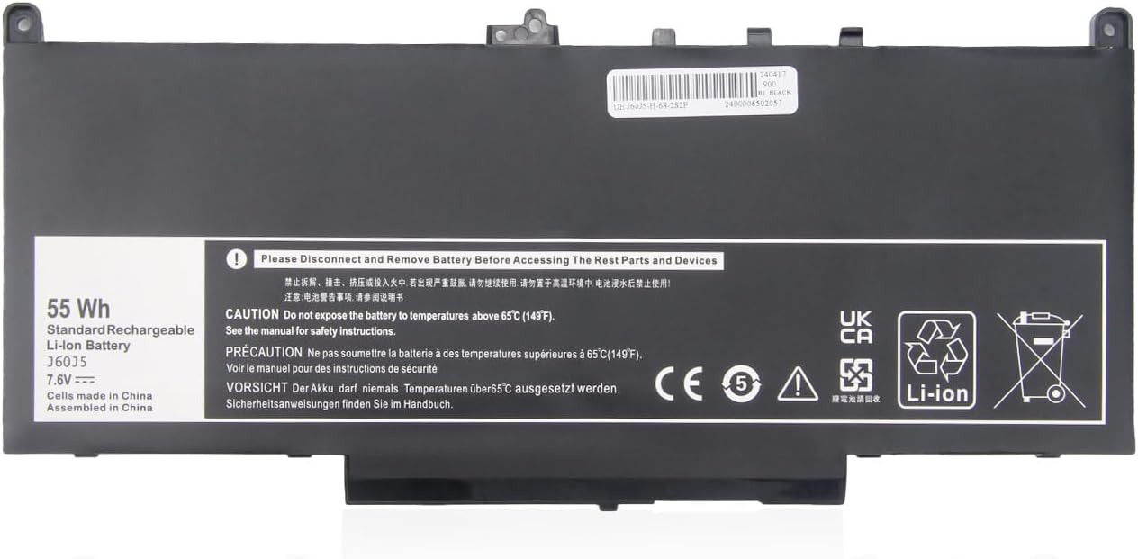 J60J5 R1V85 451-BBSX MC34Y 242WD 7.6V 55WH Dell Latitude E7270 E7470 kompatybilny bateria