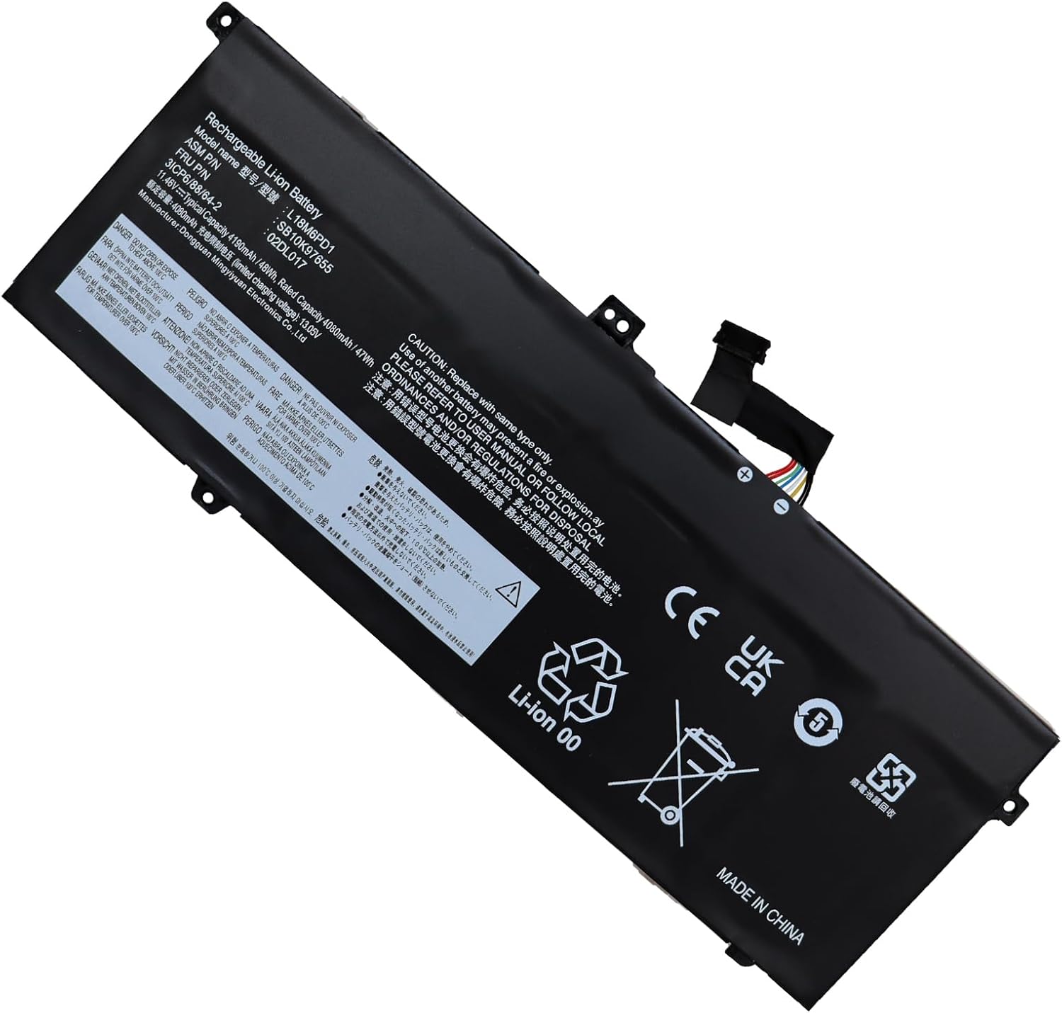 L18M6PD1 Lenovo ThinkPad X13 X390 X395 L18M6PD2 02DL018 L18C6PD1 11.46V 48Wh kompatybilny bateria
