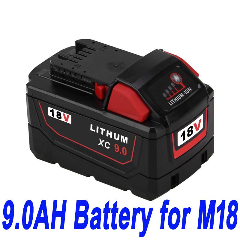18V 9.0Ah For Milwaukee M18 M18B4 48-11-1828 Red Lithium Ion XC 9.0 kompatybilny bateria